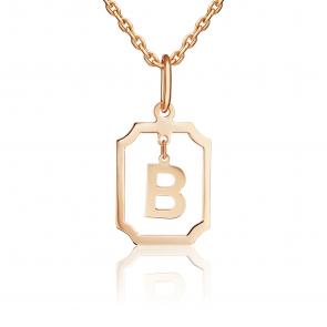 Золотая подвеска-буква В Platina 03-3642-В-000-1110 фото