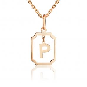 Золотая подвеска-буква Р Platina 03-3642-Р-000-1110 фото