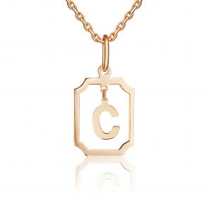 Золотая подвеска-буква С Platina 03-3642-С-000-1110 фото