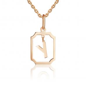 Золотая подвеска-буква У Platina 03-3642-У-000-1110 фото