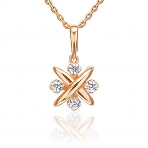 Золотая подвеска Platina с фианитом 03-3653-00-401-1110 фото