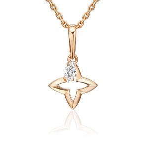 Золотая подвеска Platina с фианитом 03-3666-00-401-1110 фото