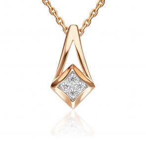 Золотая подвеска Platina с фианитом 03-3667-00-401-1110 фото