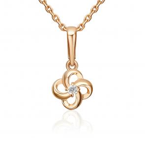 Золотая подвеска Platina с фианитом 03-3676-00-401-1110 фото