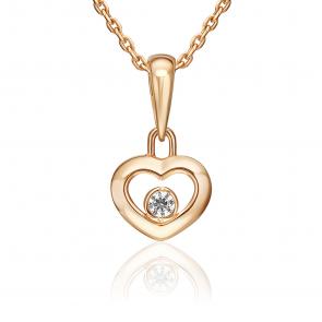 Золотая подвеска Platina с фианитом 03-3691-00-401-1110 фото
