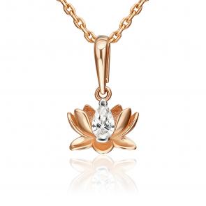 Золотая подвеска Platina с фианитом 03-3723-00-401-1110 фото