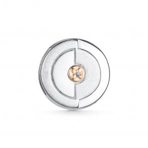 Серебряная подвеска АЛЬКОР с золотой накладкой и бриллиантом 03-3868/000Б-00 фото