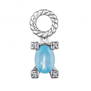 Серебряная подвеска АЛЬКОР с фианитом и агатом 03-4004/00ГА-00 фото