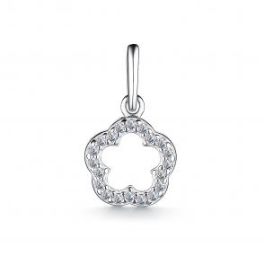 Серебряная подвеска АЛЬКОР с фианитом 03-4067/00КЦ-00 фото