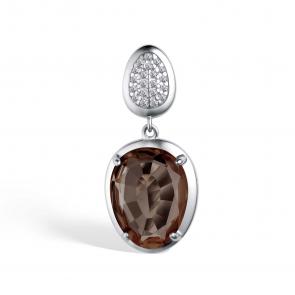 Серебряная подвеска АЛЬКОР с фианитом и ювелирным кристаллом 03-4166/ЮСРТ-00 фото