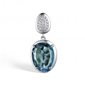 Серебряная подвеска АЛЬКОР с фианитом и ювелирным кристаллом 03-4166/ЮСТЛ-00 фото