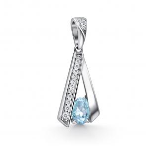 Серебряная подвеска АЛЬКОР с топазом и фианитом 03-4723/00ТБ-00 фото