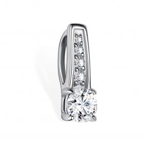 Серебряная подвеска АЛЬКОР с фианитом и муассанитом 03-5910/000М-00 фото