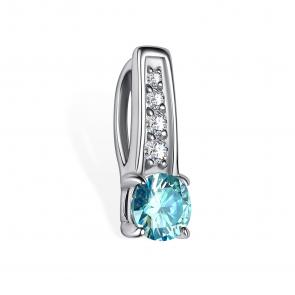 Серебряная подвеска АЛЬКОР с фианитом и муассанитом 03-5910/003М-00 фото