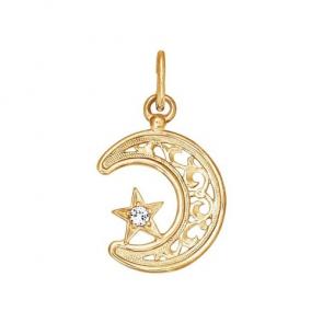 Золотая подвеска SOKOLOV с фианитом 030046 фото