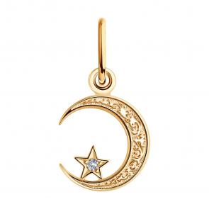 Золотая подвеска SOKOLOV с фианитом 030054 фото