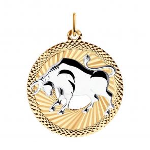 Золотая подвеска Знак зодиака Телец SOKOLOV 031200 фото