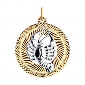 Золотая подвеска Знак зодиака Рак SOKOLOV с алмазной гранью 031202 фото