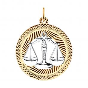 Золотая подвеска Знак зодиака Весы SOKOLOV 031205 фото