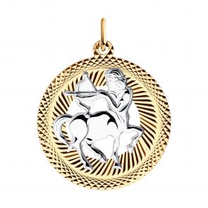 Золотая подвеска Знак зодиака Стрелец SOKOLOV 031207 фото