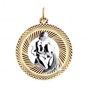 Золотая подвеска Знак зодиака Водолей SOKOLOV с алмазной гранью 031209 фото