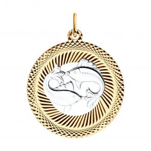 Золотая подвеска Знак зодиака Рыбы SOKOLOV 031210 фото