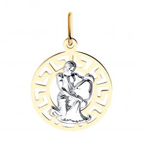 Золотая подвеска Знак зодиака Водолей SOKOLOV 031304 фото