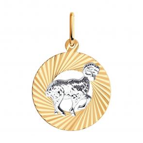 Золотая подвеска Знак зодиака Овен SOKOLOV 031365 фото