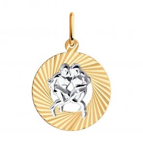 Золотая подвеска Знак зодиака Близнецы SOKOLOV 031367 фото