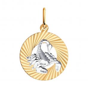 Золотая подвеска Знак зодиака Скорпион SOKOLOV 031372 фото