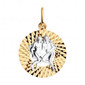 Золотая подвеска Знак зодиака Близнецы SOKOLOV 031379 фото