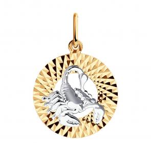 Золотая подвеска Знак зодиака Скорпион SOKOLOV 031384 фото