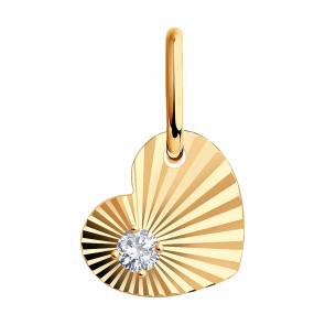 Золотая подвеска SOKOLOV с фианитом 031475 фото