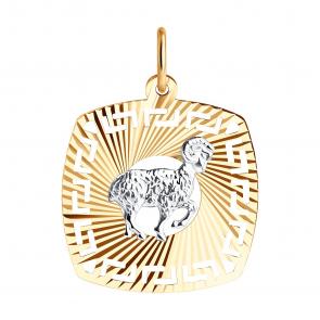 Золотая подвеска Знак зодиака Овен SOKOLOV 031634 фото