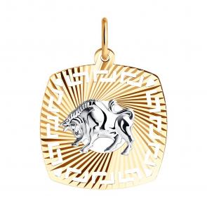 Золотая подвеска Знак зодиака Телец SOKOLOV 031635 фото