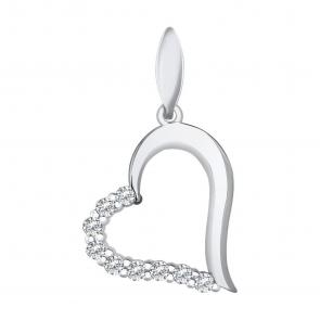 Подвеска из белого золота SOKOLOV с фианитом 031711-3 фото