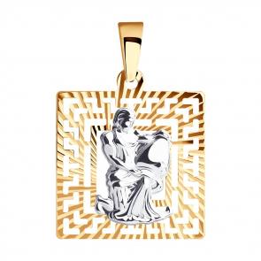 Золотая подвеска Знак зодиака Водолей SOKOLOV 032230 фото
