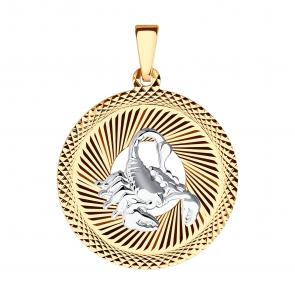 Золотая подвеска Знак зодиака Скорпион SOKOLOV 032332 фото