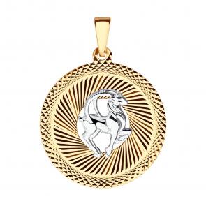 Золотая подвеска Знак зодиака Козерог SOKOLOV 032334 фото