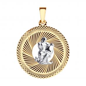 Золотая подвеска Знак зодиака Водолей SOKOLOV 032335 фото