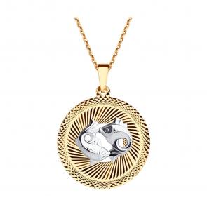 Золотая подвеска Знак зодиака Рыбы SOKOLOV 032336 фото