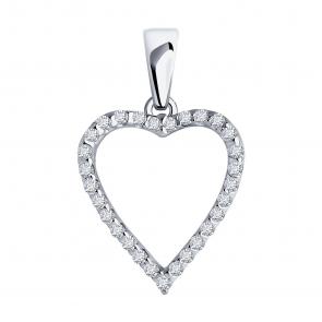 Подвеска из белого золота SOKOLOV с фианитом 032858-3 фото