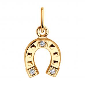 Золотая подвеска Символ года SOKOLOV с фианитом 033382 фото