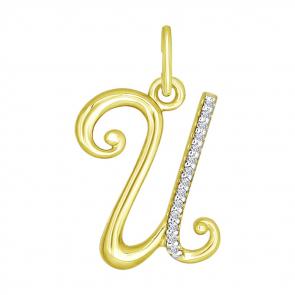 Золотая подвеска SOKOLOV с фианитом 034532-2 фото