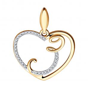 Золотая подвеска-буква З SOKOLOV с фианитом 034654 фото