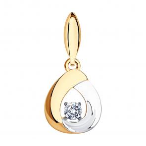 Золотая подвеска SOKOLOV с фианитом 034732 фото