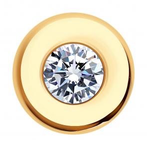 Золотая подвеска-шарм SOKOLOV с фианитом 034772 фото