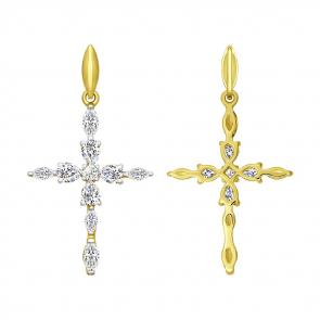 Подвеска из лимонного золота SOKOLOV с фианитом 034782-2 фото