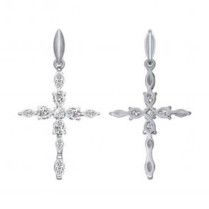 Подвеска из белого золота SOKOLOV с фианитом 034782-3 фото