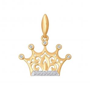 Золотая подвеска SOKOLOV с фианитом 034783 фото